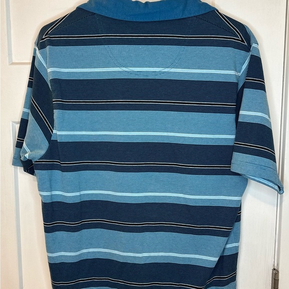 Gioberti Shirt Mens Polo M Striped Collard SS E1.2 - Picture 2 of 9